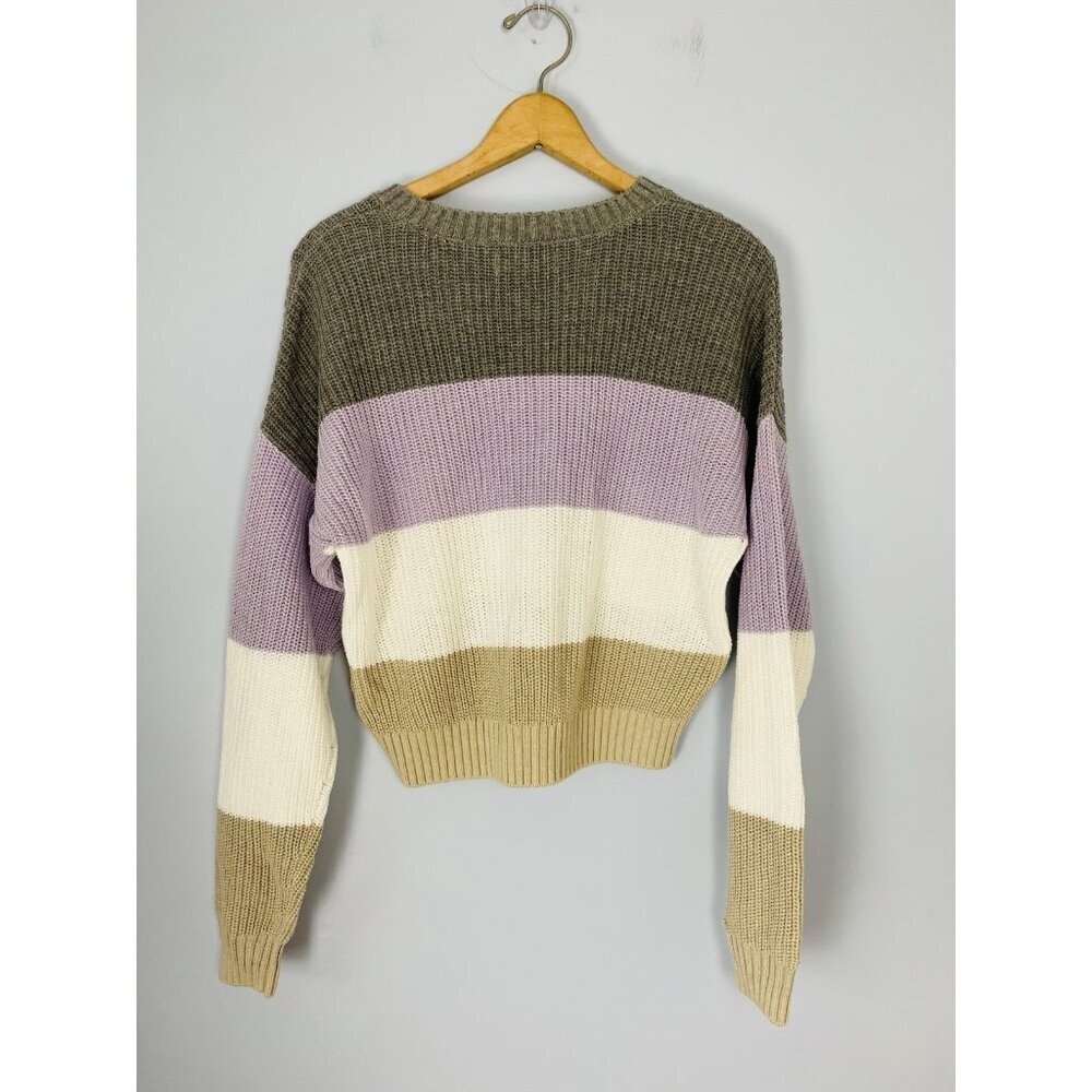 Hollister Multicolor Striped Crewneck Pullover Sweater Size Small Colorblock - Picture 2 of 7